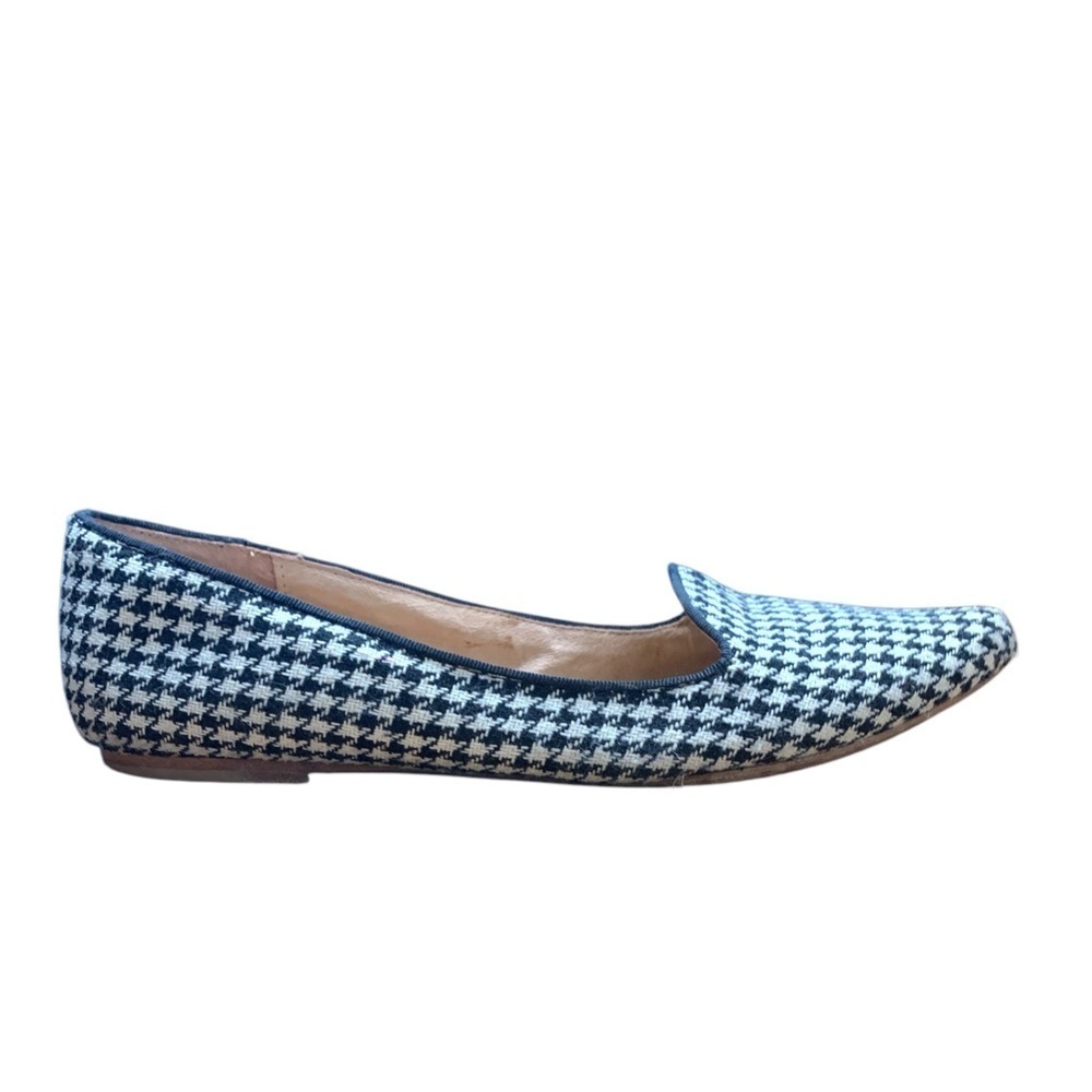 Joie Black and White Houndstooth Pointed Toe Flats